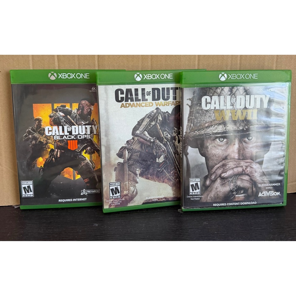 Call of Duty Xbox One Bundle Black Ops 4 Advanced Warfare WWII 3 Game Lot